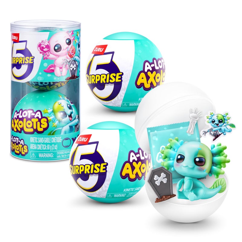 5 Surprise A-Lot-A Axolotls  Series 1  Surprise Themed Axolotls with 5 Unique Accessories and Play Accessories  Fun  Imaginative Toys for Kids  Gift for Boys and Girls Aged 3+ Years Old (2 Pack) - Image 1